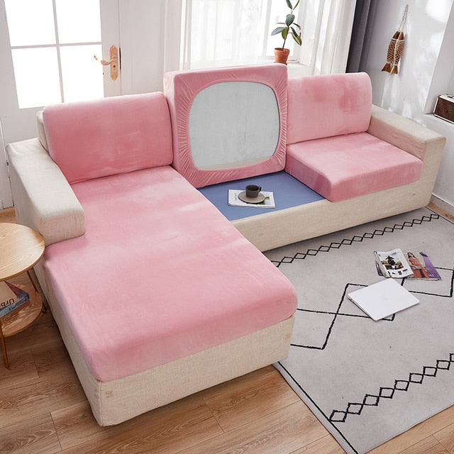 Thick Velvet Sofa Cover Solid Color Sofa