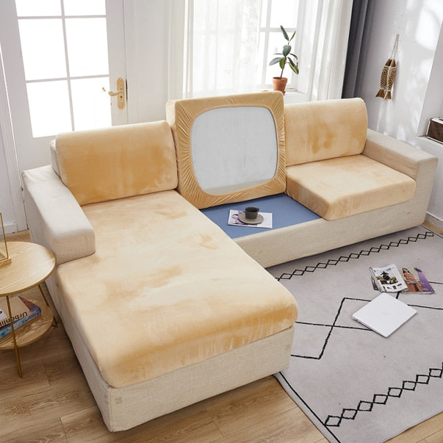 Thick Velvet Sofa Cover Solid Color Sofa