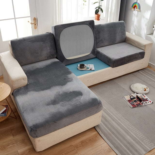 Thick Velvet Sofa Cover Solid Color Sofa