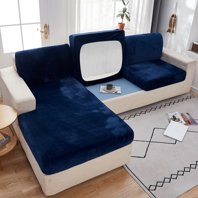 Thick Velvet Sofa Cover Solid Color Sofa