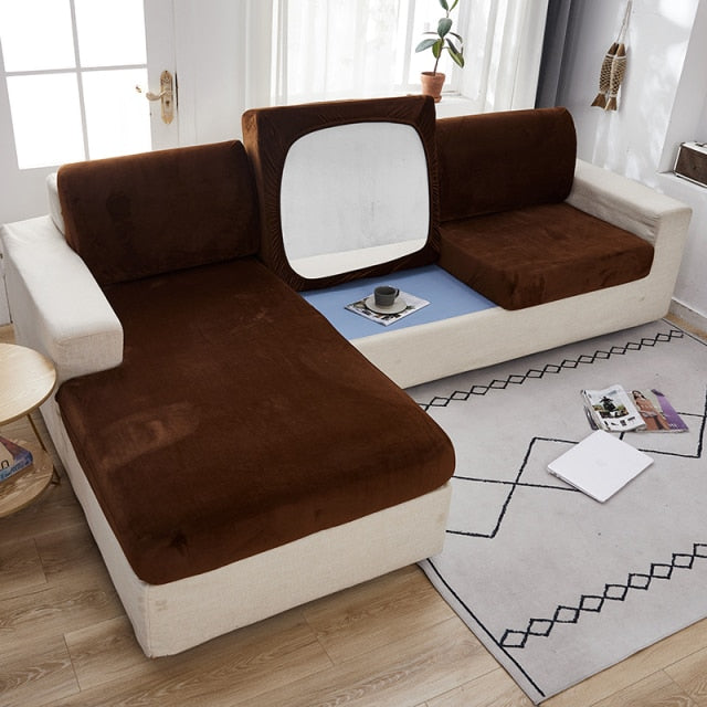 Thick Velvet Sofa Cover Solid Color Sofa