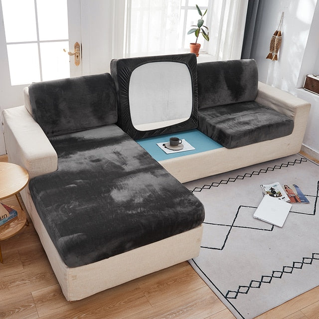 Thick Velvet Sofa Cover Solid Color Sofa