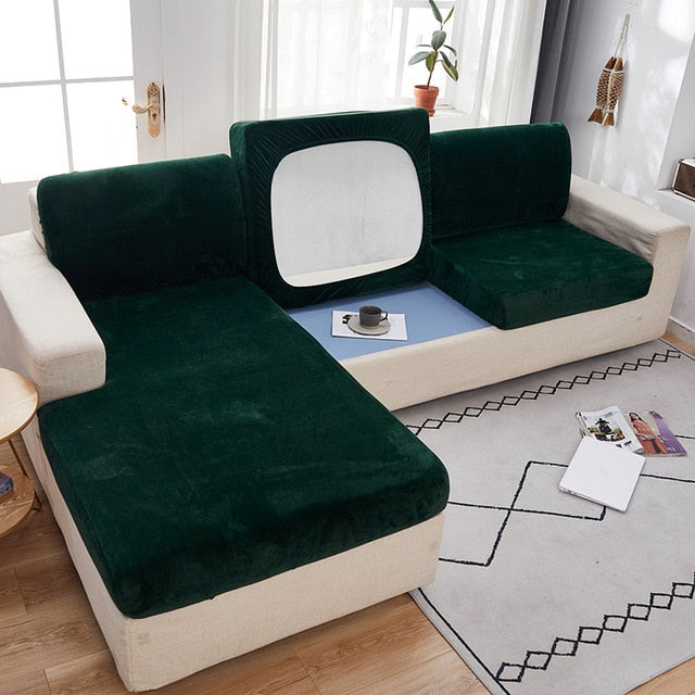 Thick Velvet Sofa Cover Solid Color Sofa