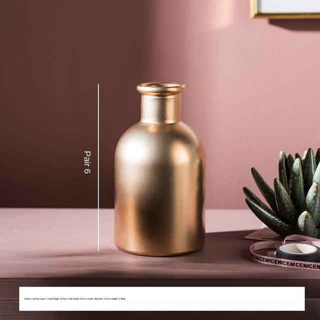 Modern Golden Glass Vase Light Luxury