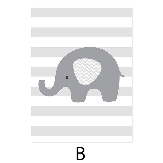 Baby's Name Gray Elephant Painting Nursery Room