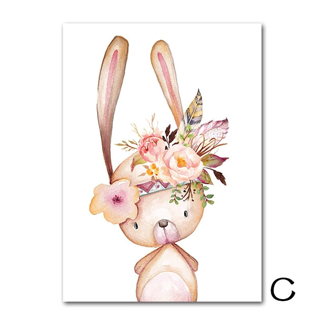 Woodland Animals Poster Wall Art Pictures