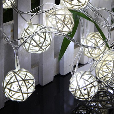 Led Rattan Balls Fairy String Decorative Lights