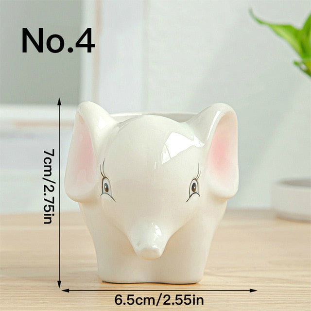 Cute Animal Flower Pot Planter Indoor Ceramic Vase