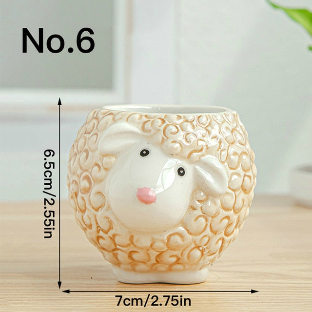 Cute Animal Flower Pot Planter Indoor Ceramic Vase