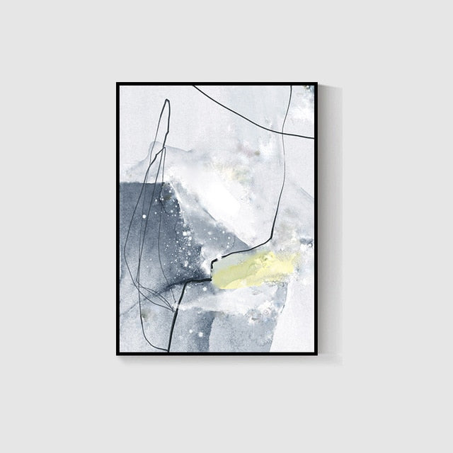 Modern Canvas Painting Watercolor Line Art