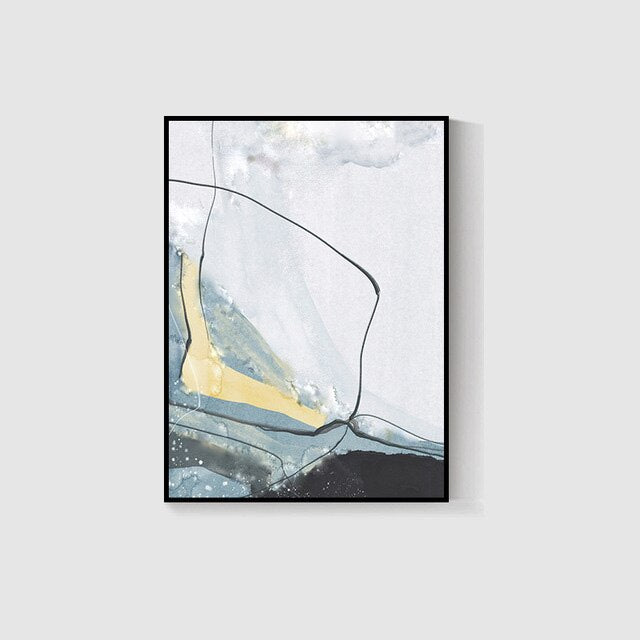 Modern Canvas Painting Watercolor Line Art