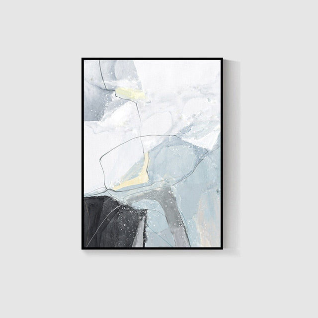 Modern Canvas Painting Watercolor Line Art