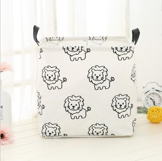 New Folding Linen Fabric Storage Basket Cube