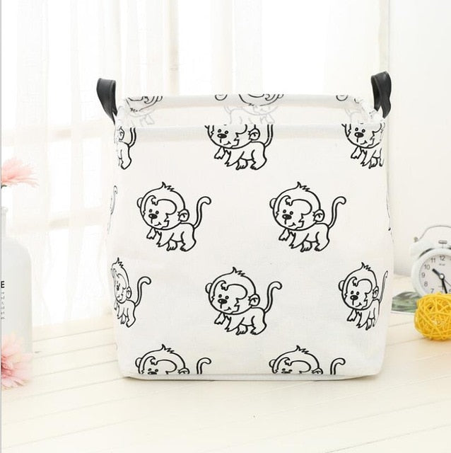New Folding Linen Fabric Storage Basket Cube