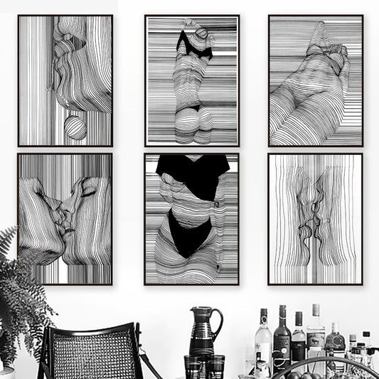 Abstract Posters Wall Art Sketch Line Draw