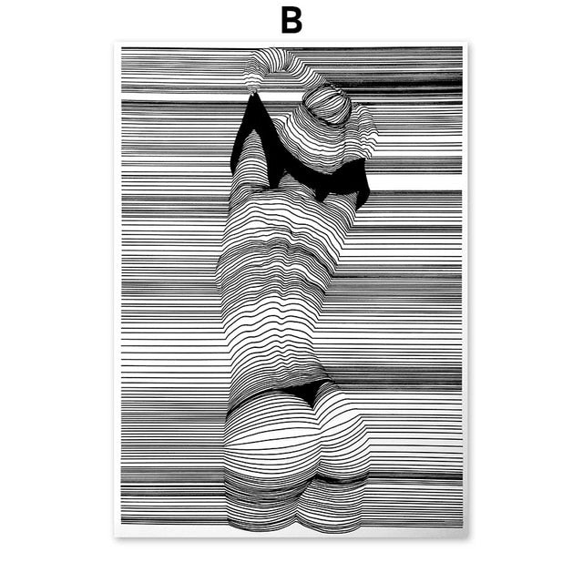 Abstract Posters Wall Art Sketch Line Draw