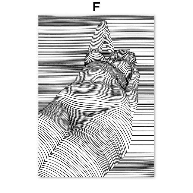 Abstract Posters Wall Art Sketch Line Draw