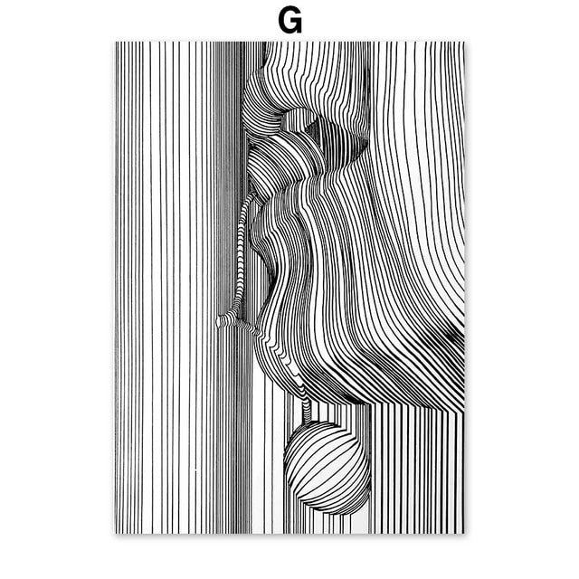 Abstract Posters Wall Art Sketch Line Draw