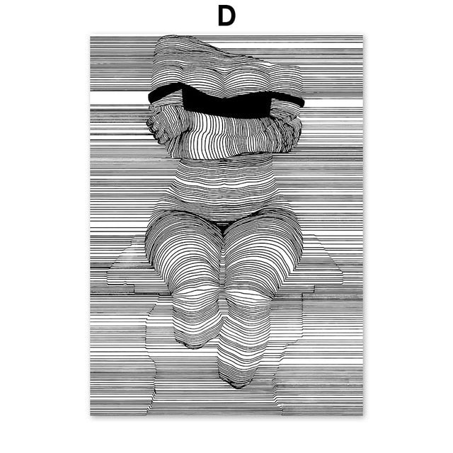 Abstract Posters Wall Art Sketch Line Draw