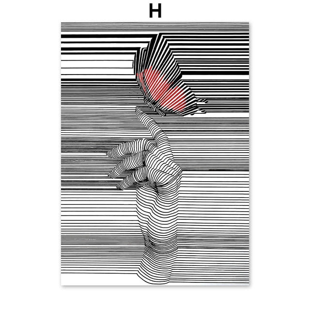 Abstract Posters Wall Art Sketch Line Draw
