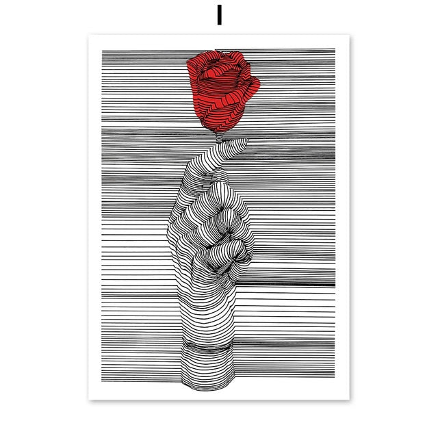 Abstract Posters Wall Art Sketch Line Draw