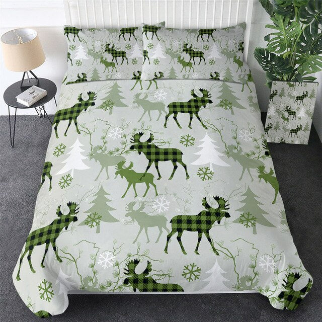 Christmas Bedding Set Red Checkered Cover