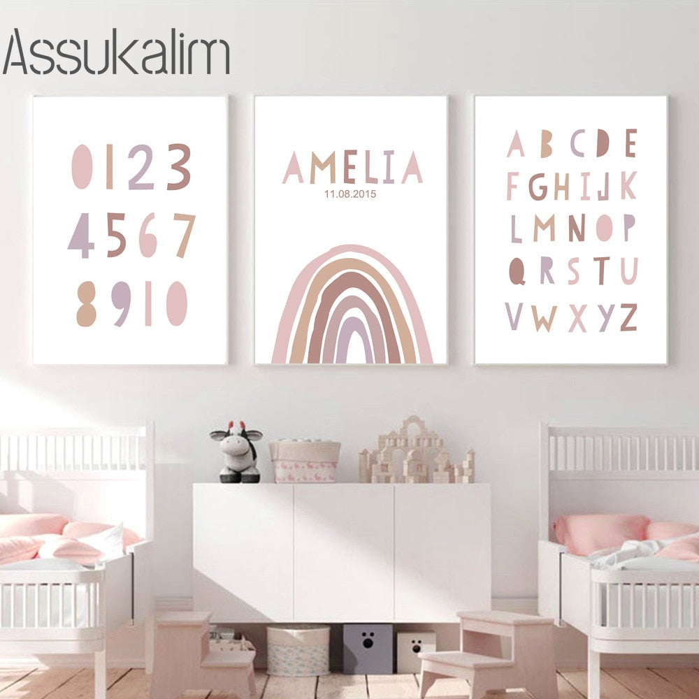 Alphabet Art Print Custom Wall Art Canvas