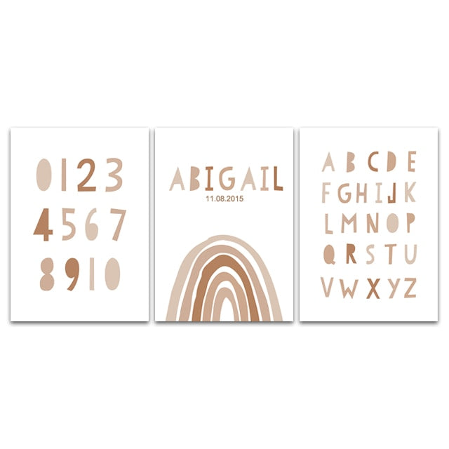 Alphabet Art Print Custom Wall Art Canvas