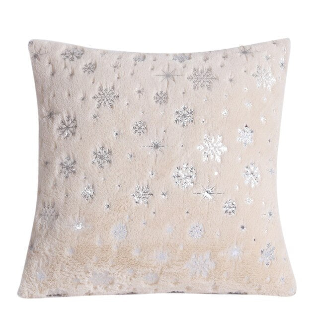 Solid Decorative Pillows Snow Snowflake