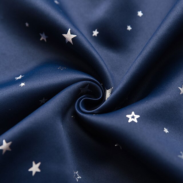 Silver Star Blackout Curtains Japanese Children Curtains