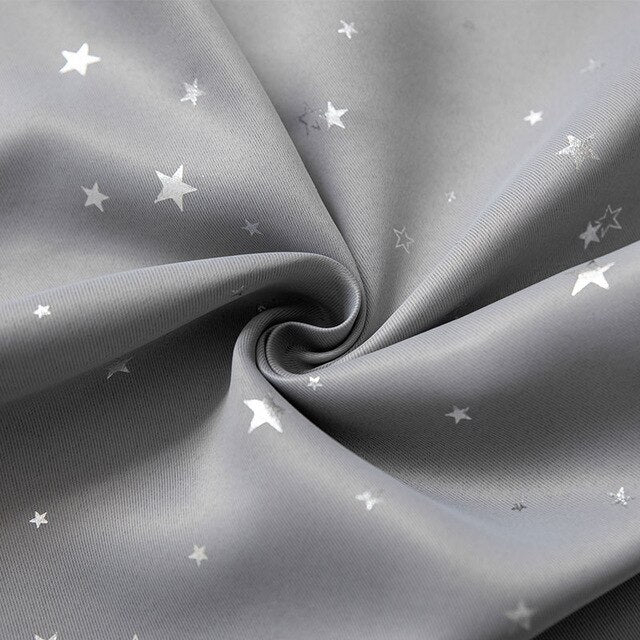 Silver Star Blackout Curtains Japanese Children Curtains