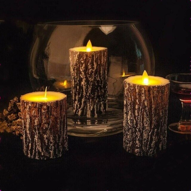 set of 3 Moving Dancing Swinging wick LED Pine tree
