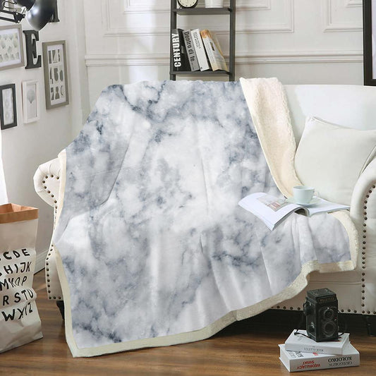 Modern Throw Blanket Black Marble