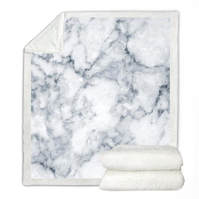 Modern Throw Blanket Black Marble