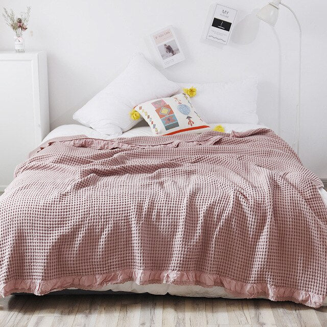 Cotton Gauze Muslin Throw Blanket for Sofa Bed