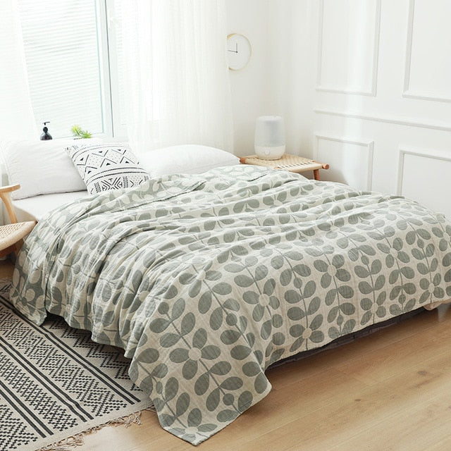 Flower Cozy Muslin Cotton Twin Queen Throw Blanket