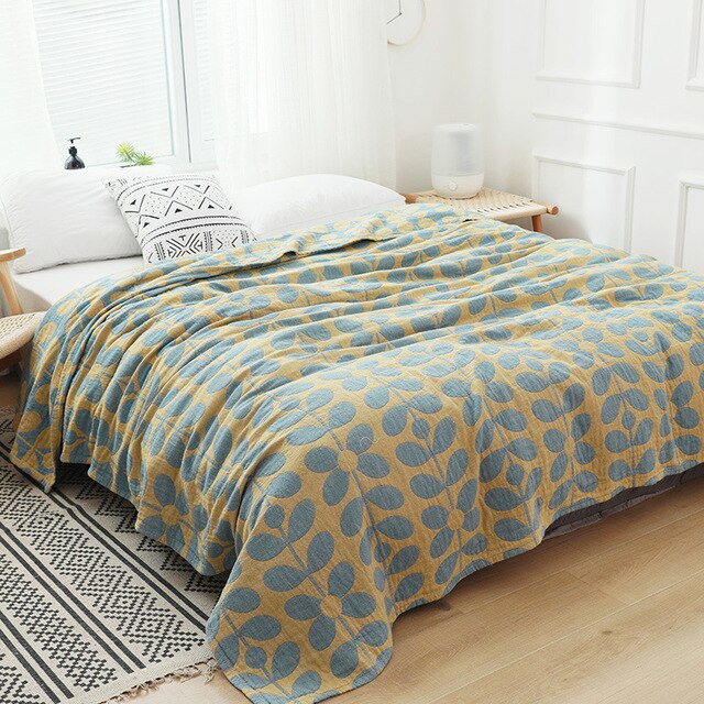Flower Cozy Muslin Cotton Twin Queen Throw Blanket