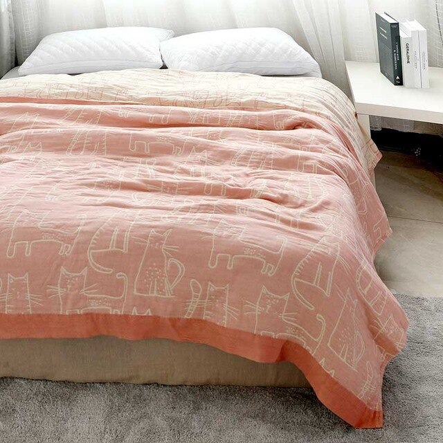 Four-Layers Gauze Home Throw Blanket