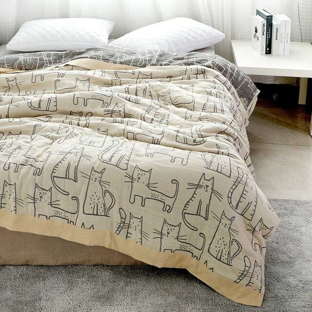 Four-Layers Gauze Home Throw Blanket