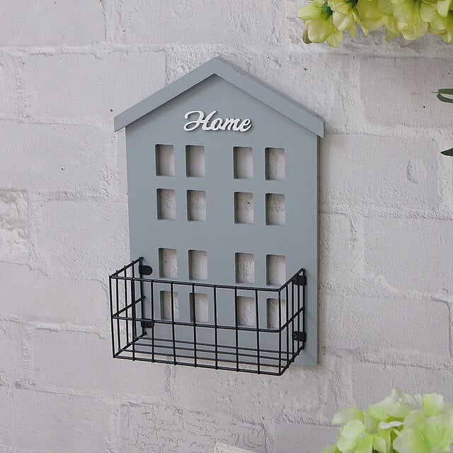 Wall Hanging Shelf Crafts House Shape Wooden