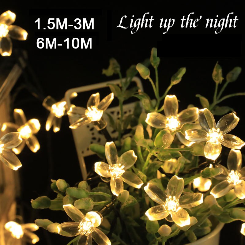 Cherry Blossom Flower Garland LED String Fairy Lights
