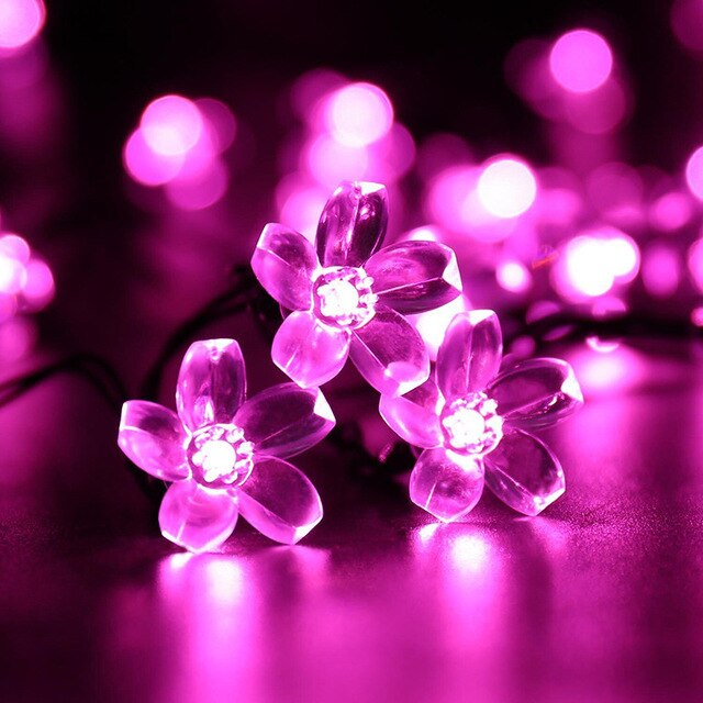 Cherry Blossom Flower Garland LED String Fairy Lights