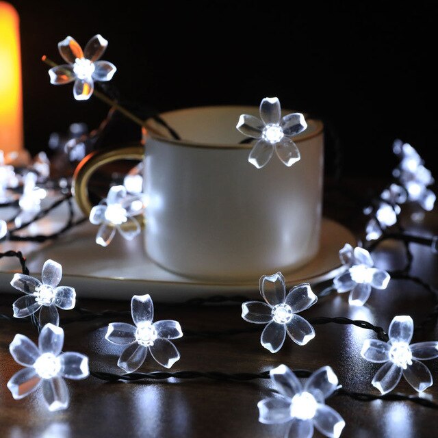 Cherry Blossom Flower Garland LED String Fairy Lights