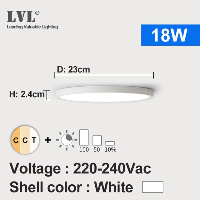 3 Color Adjustable LED Ceiling Light Dimmable