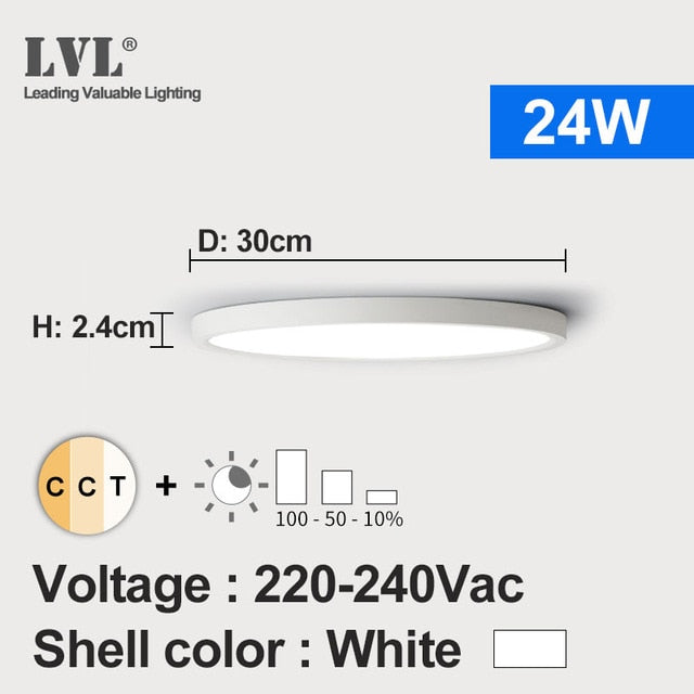 3 Color Adjustable LED Ceiling Light Dimmable