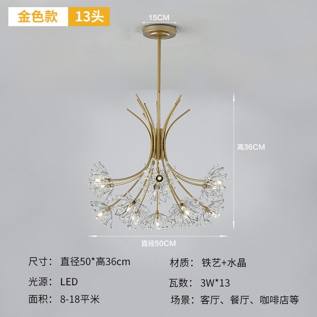 Dandelion Crystal Chandelier Creative Led