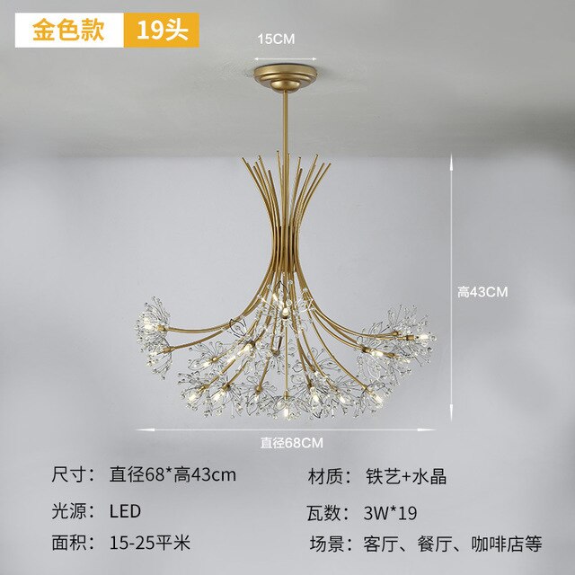 Dandelion Crystal Chandelier Creative Led