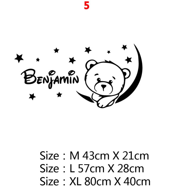 Cartoon Custom Wall Decal Personalized Names