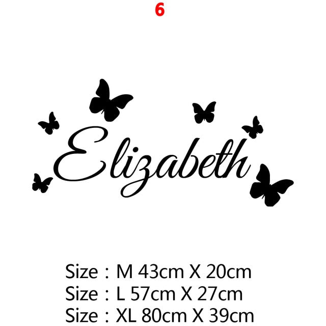 Cartoon Custom Wall Decal Personalized Names