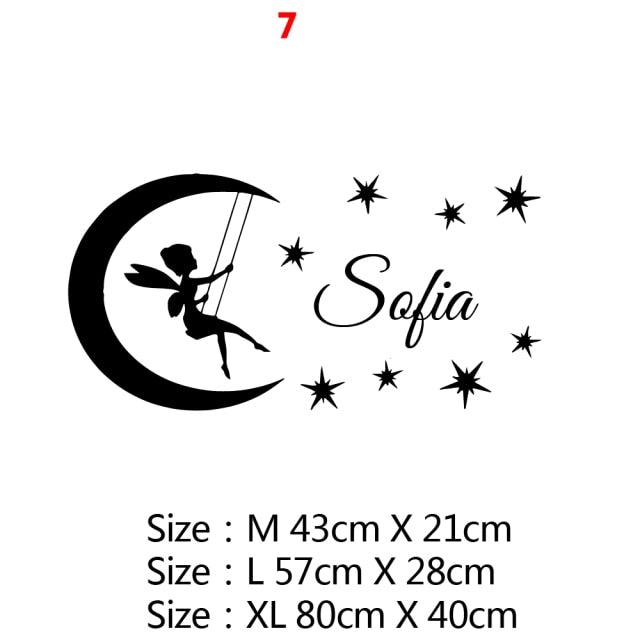 Cartoon Custom Wall Decal Personalized Names